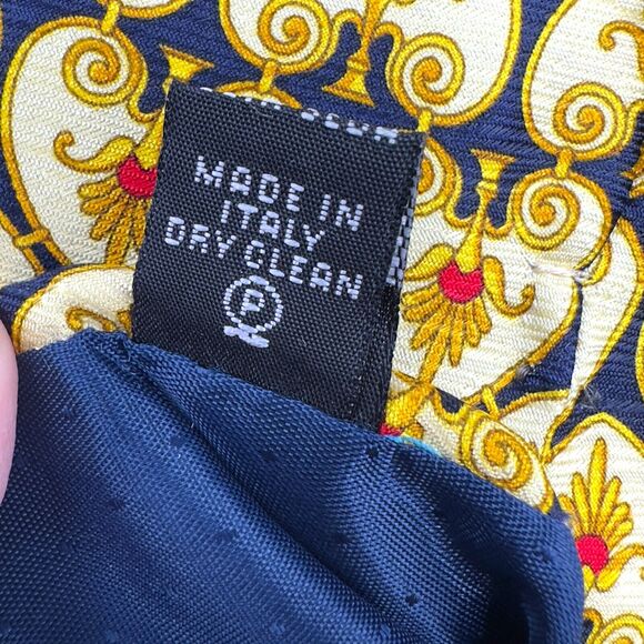 Tutto Matto 100% Silk Dress Tie Made in‎ Italy Bold Geographic Print 58" 3.75" - Picture 8 of 11